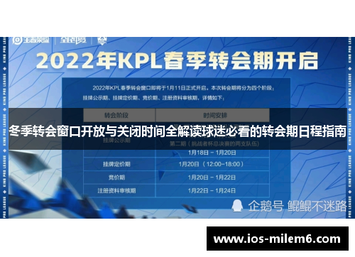 冬季转会窗口开放与关闭时间全解读球迷必看的转会期日程指南 冬季转会窗口开放与关闭时间全解读球迷必看的转会期日程指南